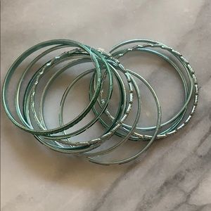 Teal bangle brackets